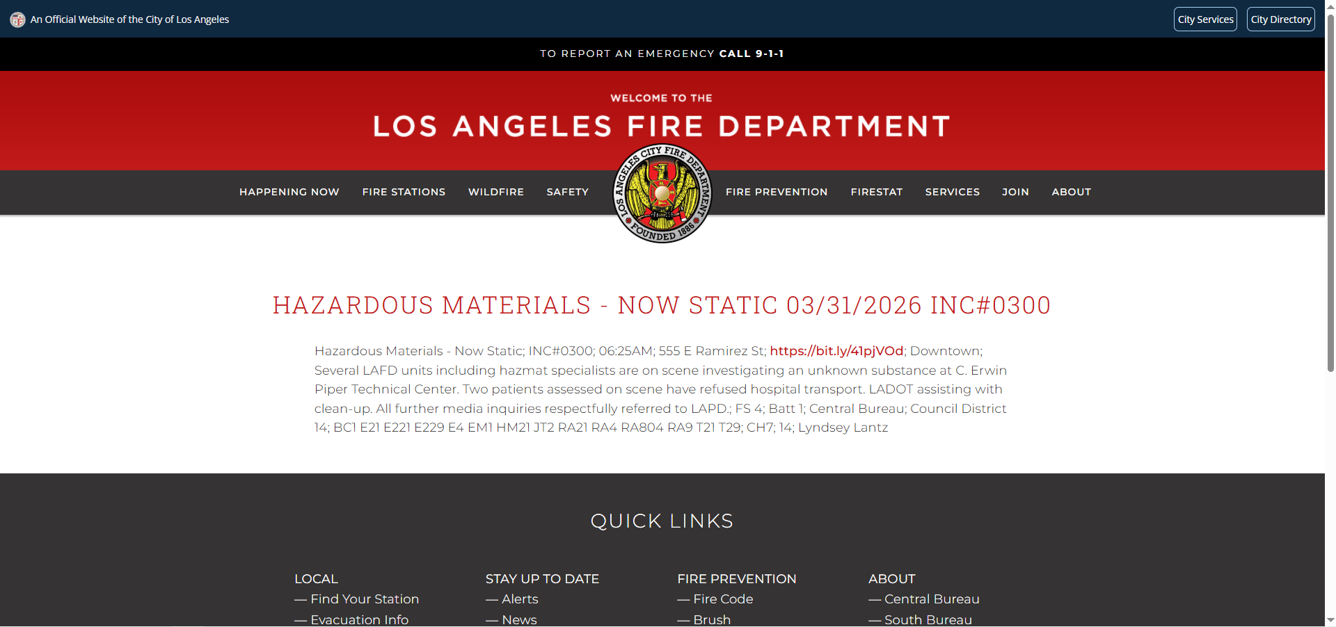 洛杉矶市中心突发！政府大楼惊现“不明粉尘”，出动危险品小组